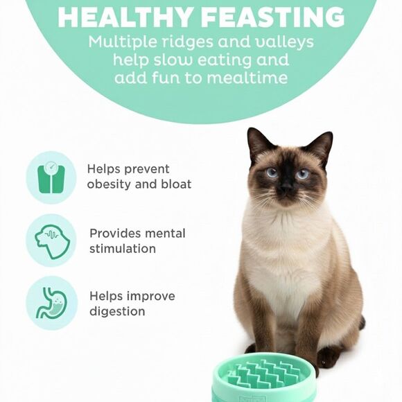 NWT Outward Hound Slo Bowl Pink SMALL Slow Feeder Anti Vomit Cat Kitten - Picture 4 of 9